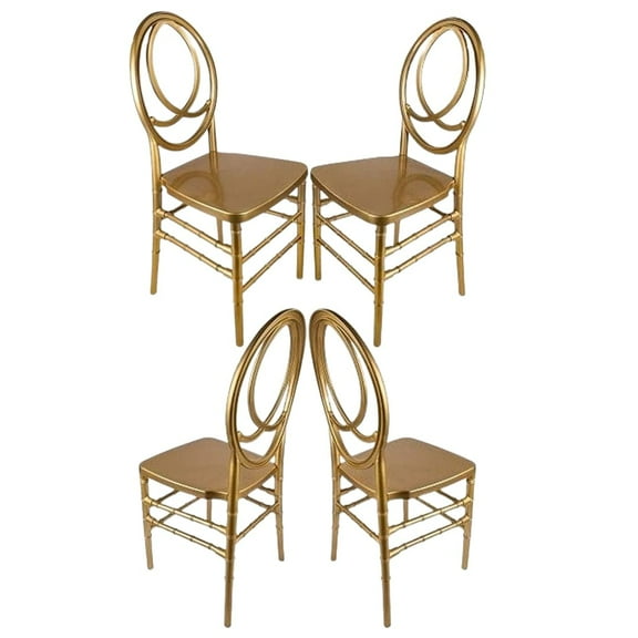 Gold ToughResin Unassembled Infinity Chair by Chivari, 4 Pack