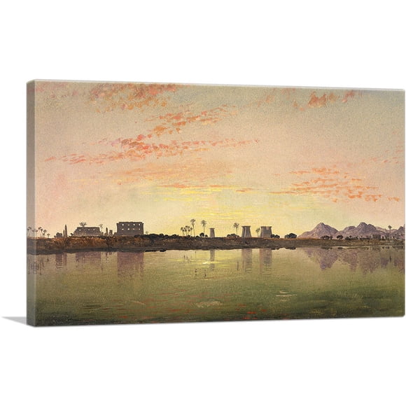 ARTCANVAS Pylons à Karnak - les Montagnes Thebanes au Loin 1874 Impression sur Toile par Edward William Cooke - Taille : 26 Pouces x 18 Pouces (1.50 Pouces de Profondeur)