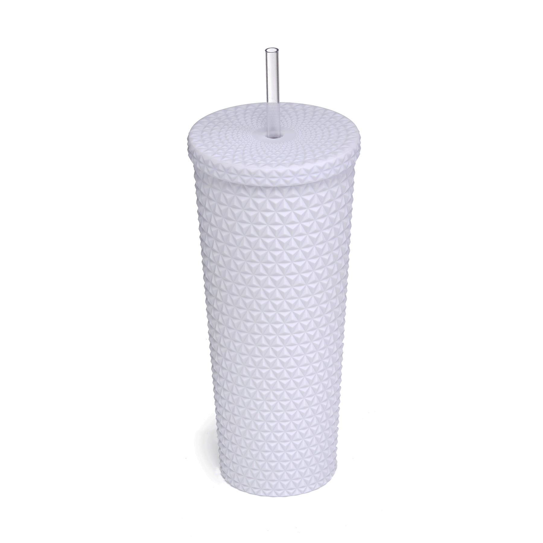 Mainstays MS 26oz Double Wall AS Plastic Textured Tumbler Arctic White