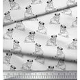 thumbnail image 2 of Soimoi Polyester Crepe Fabric Pug Dog Printed Fabric 1 Yard 52 Inch Wide, 2 of 3
