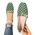 thumbnail image 4 of LTTVQM Womens Mary Jane Shoes Square Toe Polka Dot Slip-On Buckle Strap Elegant Ballet Flats Soft Breathable Arch Support Wedding Flat Shoes Green 40(US-8), 4 of 5