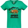 thumbnail image 3 of Inktastic Sloths Are My Spirit Animal with Cute Sloth Illustration Women's V-Neck T-Shirt, 3 of 5
