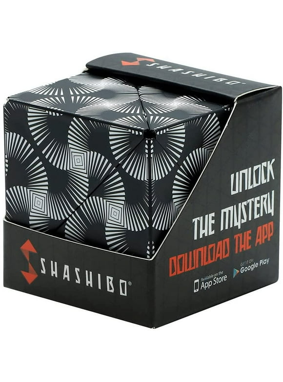 SHASHIBO Shape Shifting Box - Award-Winning, Patented Fidget Cube w/ 36 Rare Earth Magnets - Extraordinary 3D Magic Cube  Fidget Toy Transforms Into Over 70 Shapes (Black & White)