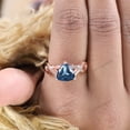 thumbnail image 2 of Trilliant Blue Sapphire Proposal Ring Antique Design Engagement Ring Alternative Fine Jewelry Delicate Art Deco Anniversary Gift For Wife, 2 of 2