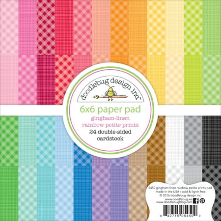UPC: 0842715054509 | Doodlebug Petite Prints Double-Sided Paper Pad 6 X6 24/Pkg Gingham/Linen 12 Designs/2 Each