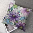 thumbnail image 7 of Acheng Seamless Spring Floral Throw Pillow Cover Transparent Purple Clematis Flowers on Climbing Twigs Decorative Square Pillow Case for Home Bedroom Living Room Cushion Cover  12x12in, 7 of 7