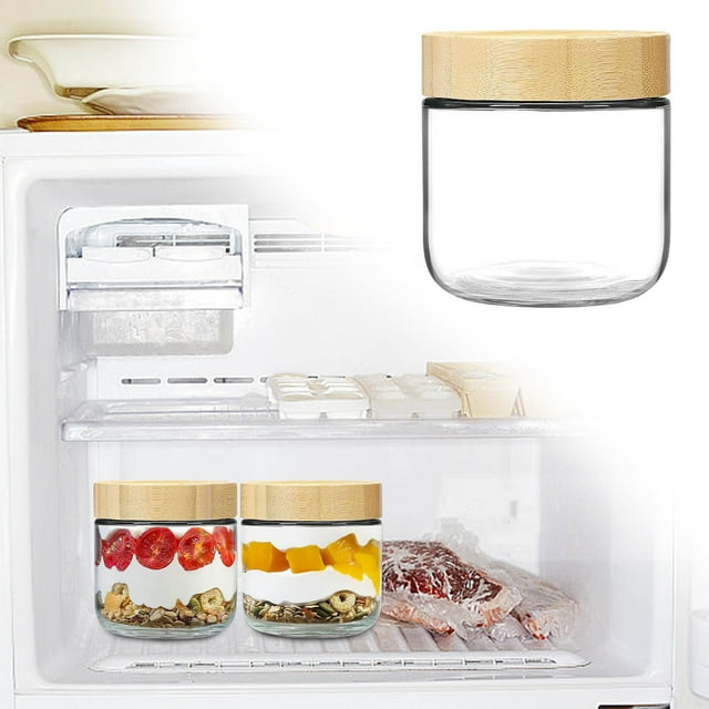 Airtight Glass Storage Jar, Premium Kitchen Cereal Jar with Sealed Lid, Versatile Dry Fruit Yogurt Cup for Pantry Organization