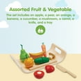 thumbnail image 2 of PlanToys® Wooden Fruits & Vegetables Cutting Set | Montessori-Inspired Play Food for Toddlers | Pretend Play Kitchen Toy with Knife and Tray | Educational Fine Motor Toy, 2 of 8