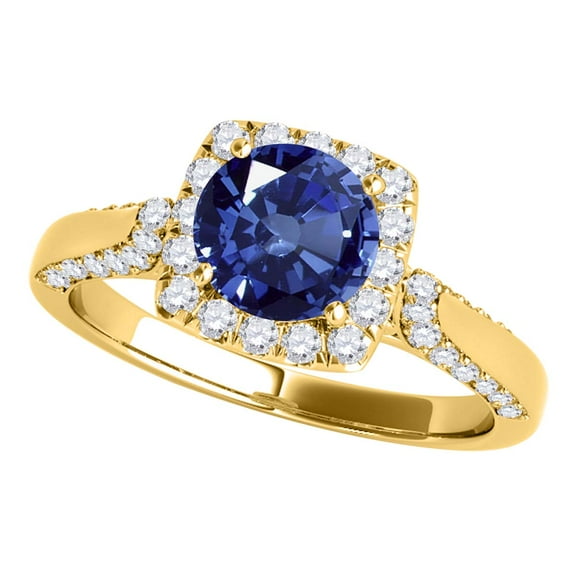 Mauli Jewels Rings for Women 1.32 Carat Diamond And Sapphire Ring prong 14k White Gold