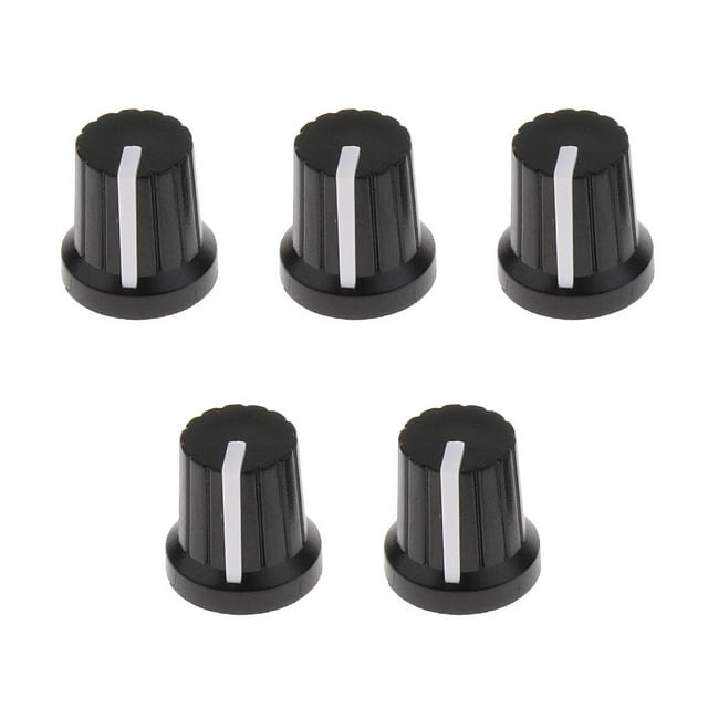 Perillas de control de amplificador de Guitarra Gloria Pedal de Efecto de Plástico 5 piezas Negro