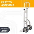thumbnail image 4 of Heavy Duty Aluminum Hand Truck 500 lb – 10" Rubber Wheels, Vertical Loop Handle, Moving Dolly, 4 of 5