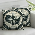 thumbnail image 2 of Vintage Map Compass Throw Pillow Covers  Set of 2 Decorative Pillowcase Cushion Covers Soft Velvet Pillow Cases for Sofa Couch Bed Car Bedroom Home Decor, 2 of 6