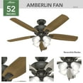 thumbnail image 4 of Hunter - Amberlin Indoor Ceiling Fan With Light, 52-inch, Noble Bronze, Casual-style, 3-speed WhisperWind Motor, 53215, for Living Rooms, Bedrooms, 4 of 16