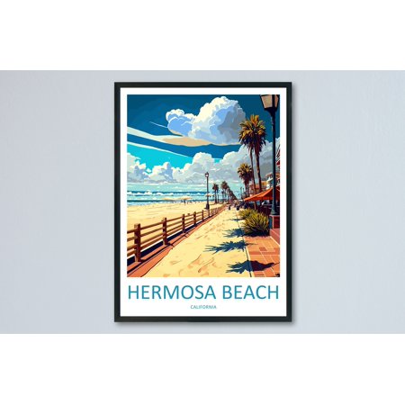 POSTER Hermosa Beach Travel Print Wall Art Hermosa Beach Wall Hanging Home Décor Hermosa Beach Gift Art Lovers California Art Lover Gift-UNFRAMED