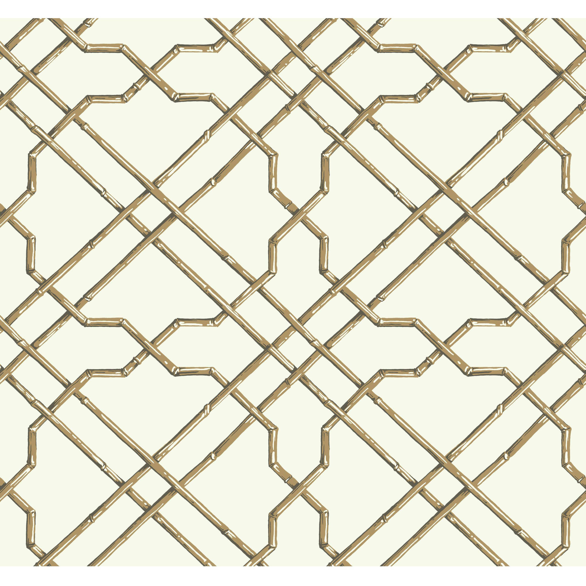 York Wallcoverings Tropics Bamboo Trellis Off White Removable Wallpaper