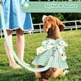 thumbnail image 2 of Plaid Dog Dress Harness Leash Set for Small Medium Dog Cats Girl Green Summer Pet Clothes Bowknot Puppy Princess Dresses Holiday Party Costume Outfits Chihuahua Yorkie Clothing, 2 of 7