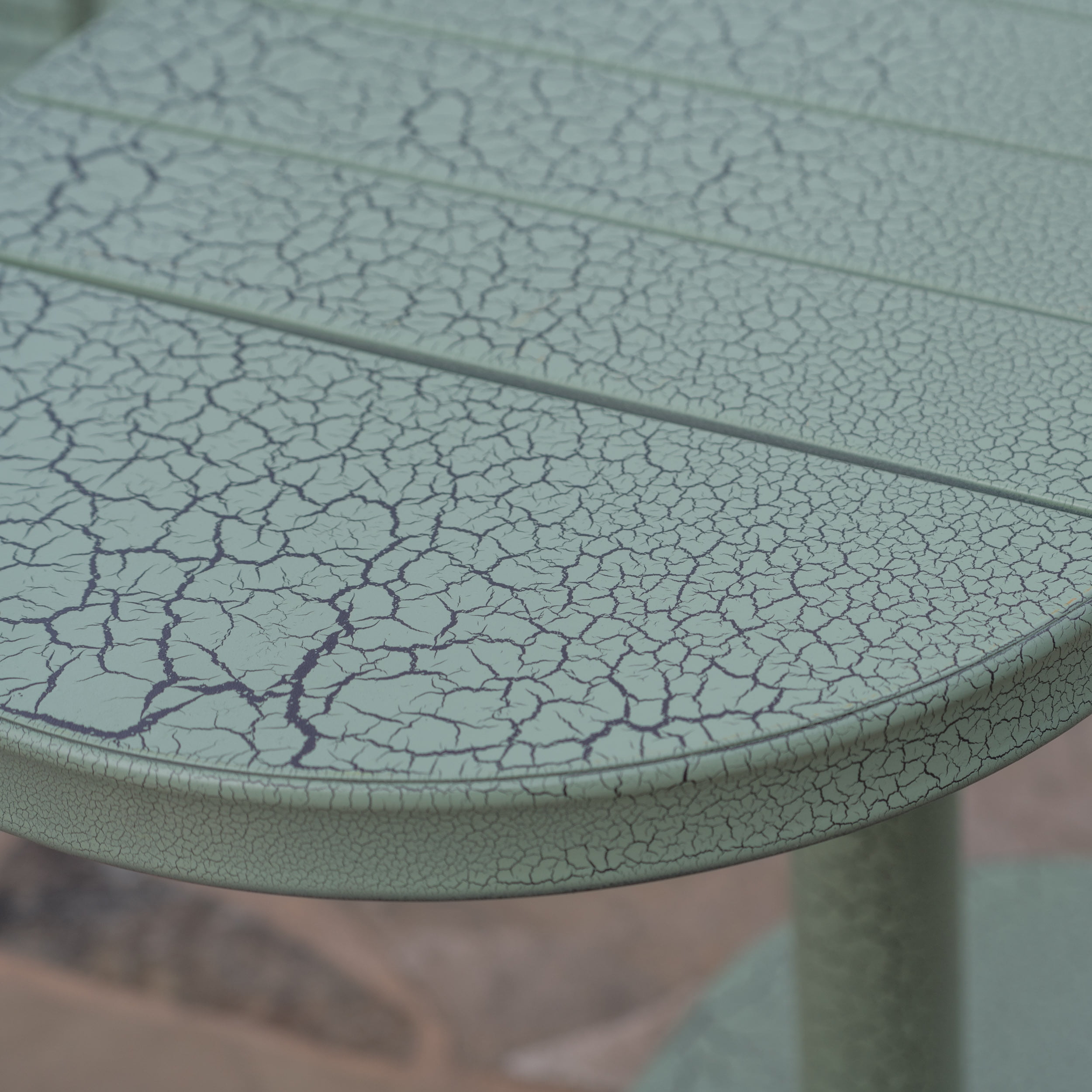 Monica Outdoor 3 Piece Iron Bistro Set, Crackle Green