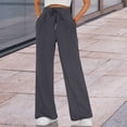 thumbnail image 5 of Women's High Waist Wide Leg Sweatpants Loose Fit Casual Soft Lounge Trousers by Yigetop Dark Gray 2XL, 5 of 5