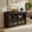 Brown, variant on Demi Bonn Kitchen Storage Cabinet, Buffet Sideboard, with Glass Sliding Door, for Dining Room, Kitchen, Living Room, Black
