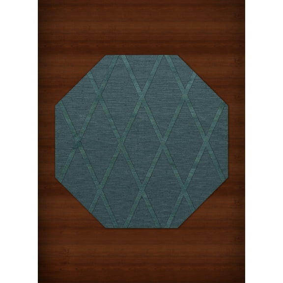 Dalyn Dover Area Rug DV11 Dv11 Teal Lines Diamonds 8' x 8' Octagon