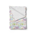 thumbnail image 2 of Cartoon Soft Flannel Fleece Throw Blanket, Children Style Pastel Rain Drops Clouds Mountains Leaf Waves Geometric Details, Cozy Plush for Indoor and Outdoor Use, 50" x 60", Multicolor, by Ambesonne, 2 of 5