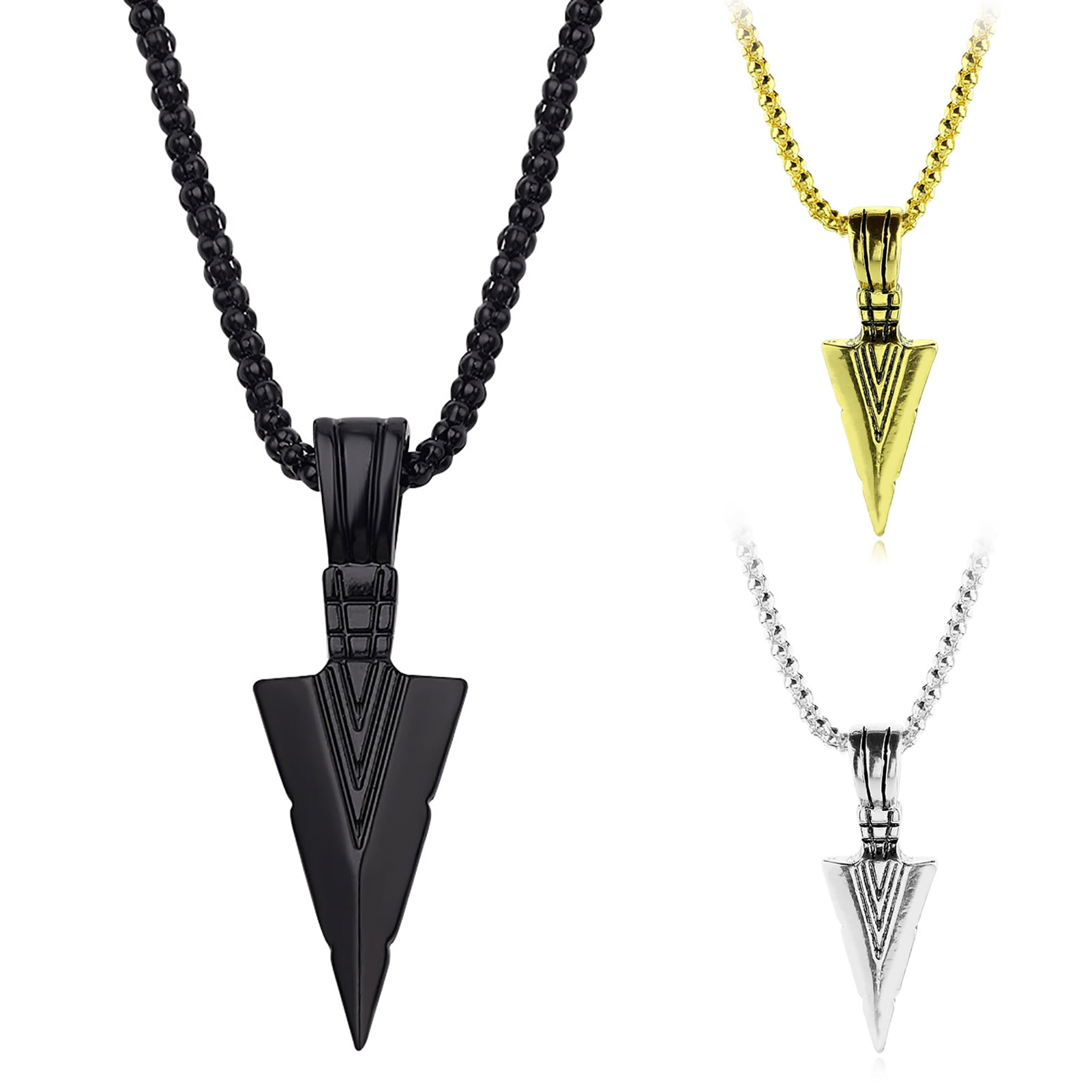 Fashion Men's Stainless Steel Arrow Pendant Necklaces Chains Silver Gold JeweS! 