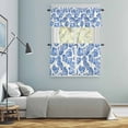 thumbnail image 6 of Country Marine Life Kitchen Curtains Valances and Tiers Set of 3 Blue Nautilus Conch Tier Curtains and Valance with Rod Pocket for Small Windows, 27.5"x24", 6 of 9