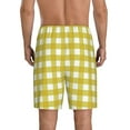 thumbnail image 3 of Fotbe Yellow Checkboard Pajama Shorts for Men, Men's Pajama Bottoms, Sleepwear,Short Pajama Pants-3X-Large, 3 of 9