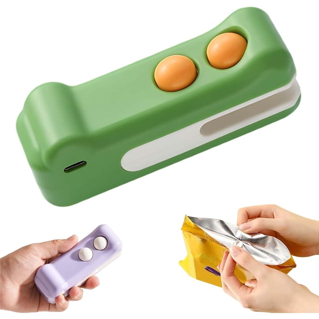 2025 New Handheld Rechargeable Sealing Machine, Small Packaging Sealing Machine, Suitable for Potato Chips and Snacks, Crocodile-Shaped Portable Kitchen Sealing Machine.,Green
