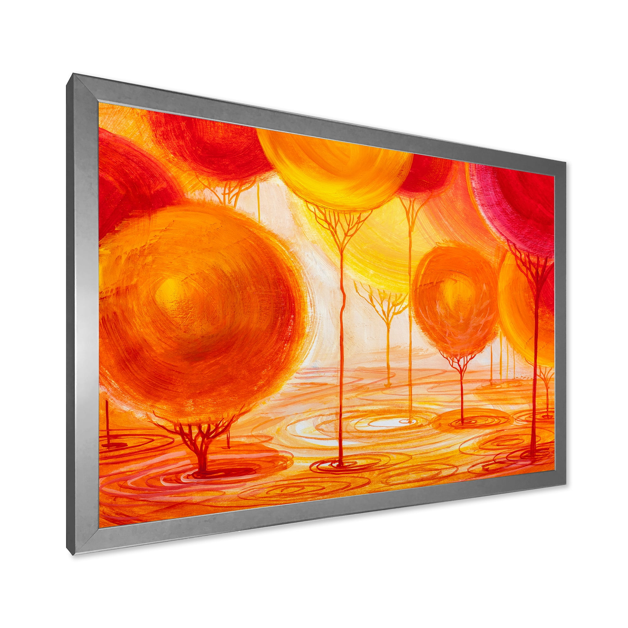 Designart 'Ornamental Colourful Trees II' Modern Framed Art Print