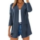 thumbnail image 3 of Tops deportivos,Cárdigan de lino para mujer, escote en V, abertura frontal, manga larga con bolsillos, poliéster ligero, uso diario informal, sopatenor, 3 of 8