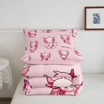 thumbnail image 5 of Manfei Watercolor Animal Axolotl King Size Comforter Sets,Cute Salamander Pattern Comforters King Size,Pink Reversible,3-Piece,1 Comforter and 2 Pillowcases, 5 of 7