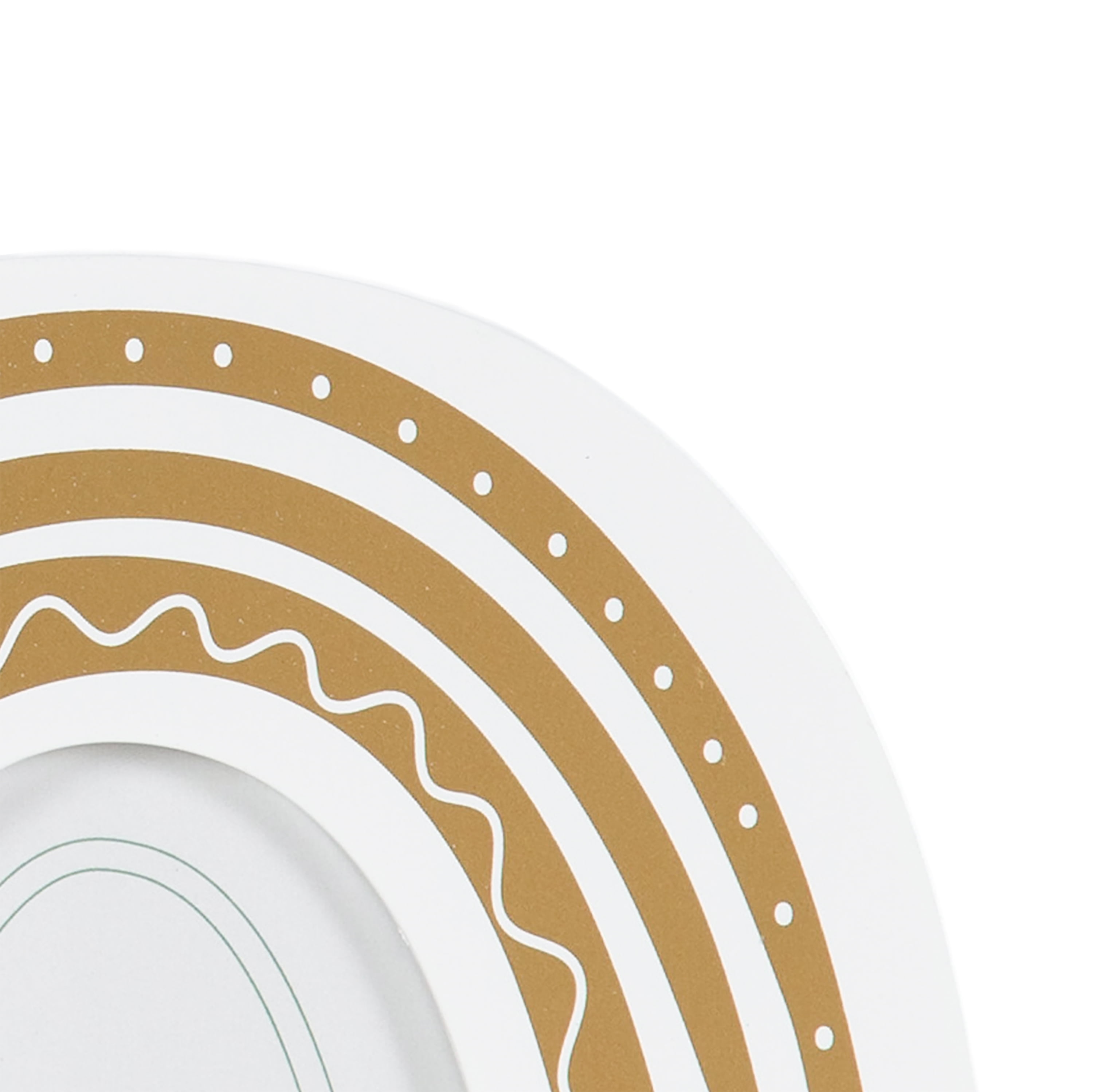 DesignOvation 4x4 Rainbow Arch White and Gold Decorative Tabletop Picture Frame