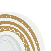 DesignOvation 4x4 Rainbow Arch White and Gold Decorative Tabletop Picture Frame