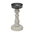 thumbnail image 5 of Parisloft Whitewashed Wood and Metal Pillar Candle Holder, Farmhouse Style, 8-7/8"H, 5 of 11