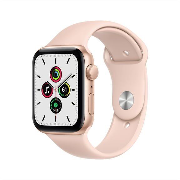 Restored Apple Watch SE GPS, 44mm Gold Aluminum Case with Pink Sand Sport Band MYDR2LL/A (Refurbished)
