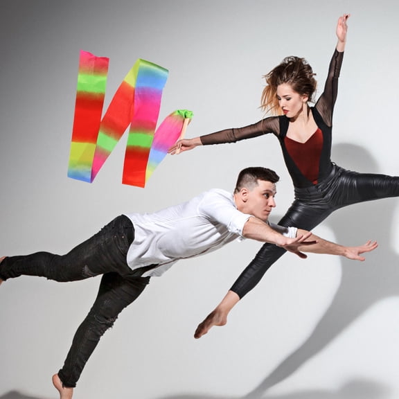 SOPOTUTU Rhythmic Dance Ribbons 1Pack Multi-colored Nylon Streamers for Marching Band Activities