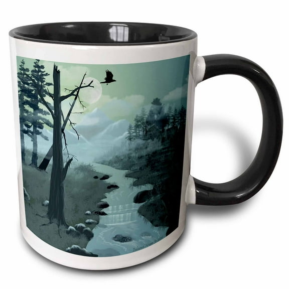 3drose, Appalachian Trail Creek, 11oz Two-tone Black Mug