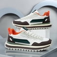 thumbnail image 2 of Men'S Low-Top Sneakers - Lace-Up Closure,Brown/Teal/Orange Accents - All-Day Comfort for Everyday, Cushioned EVA Insole & Non-Slip Rubber Outsole -  Office, Semi-Formal - Autumn/Winter Shoes - Easy, 2 of 8