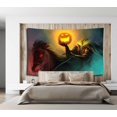 thumbnail image 2 of Horror Skeleton Halloween Tapestry Halloween Pumpkin Decoration Halloween Pumpkin Pattern Flannel Fabric Wall Covering Tapestry Hanging Tapestry 150X2, 2 of 2
