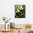 thumbnail image 2 of JEUXUS Chinese style bamboo panda poster canvas wall art oil painting printing fun cute animal Room Decor, 2 of 4