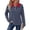 Wine#100903BB, variant on Garbnen Striped Women's Polo Shirts Color Block Buttons Collared Basic Long Sleeve Shirts for Women Relaxed Fit Basic Fall Winter Golf Shirts for Women