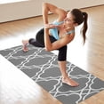 thumbnail image 6 of Gray Geometric Quatrefoil Pattern Hot Yoga Mat Towel Non Slip for Hot Yoga - Quick-Drying Yoga Mat Cover with 4 Corner Pockets with Travel Bag - Hot Yoga Towel Non Slip 70"x26", 6 of 6