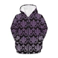 thumbnail image 3 of POLERO Girls Cute Graphic Print Zip Up Hoodies with Pocket Purple Gothic Floral Print Comfort Soft Hooded Sweatshirts Winter Warm Fleece Jacket 8-10 Years, 3 of 7
