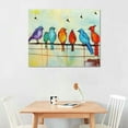 thumbnail image 2 of COMIO Loomarte Bird Pictures Wall Decor Five Singing Birds Painting Canvas Print Artwork Abstract Painting Walls Art for Home Bathroom Bedroom Kitchen Living Room, 2 of 4
