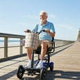 thumbnail image 5 of 4 Wheel Electric Wheelchair for Adult & Seniors - Foldable All Terrain Mobility Scooter for Travel w/ Front Basket - Long Range Battery - Blue, 5 of 11
