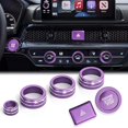thumbnail image 1 of wonima02 for Honda Civic Accessories 2022-2026, CRV/HRV/Acura Integra 2023-2026, Accord 2023-2025 & ADX 2025, 7PCS Aluminum Alloy Knob Cover Set (Purple) Fits 9-inch Screen with 1 Radio Knob, 1 of 1