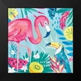 thumbnail image 2 of Zaman, Farida 20x20 Black Modern Framed Museum Art Print Titled - Fruity Flamingos II, 2 of 5