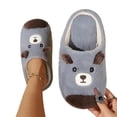 thumbnail image 4 of Women's House Indoor Slippers Fashion Winter Closed Toe Open Back Flat Slippers with Cute Bear Face Decor Warm Lining Non-Slip Cushioned Slides Indoor Footwear for Women Teen Girls Bedroom Dorm, 4 of 8