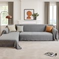 thumbnail image 4 of Sectional Couch Covers for Sectional Sofa L Shaped Sofa Cover Blanket 2 Pieces L Shape Furniture Protector for Pets Dogs (Light Grey, XX-Large), 4 of 17